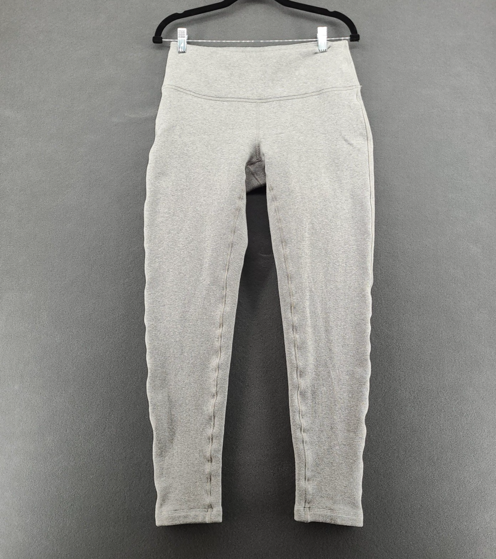 Lululemon Wunder Lounge Pant 28 Fleece Lined Legging Heather Grey Womens Size 8
